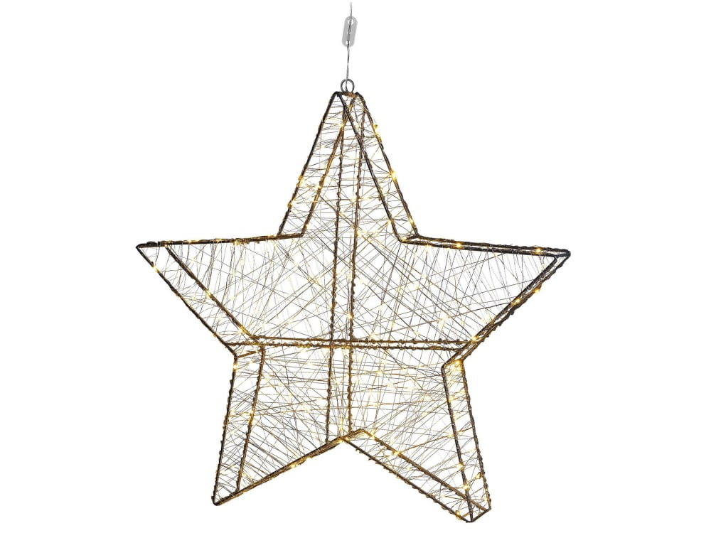 Decoración de pared estrella metal 58 cm plateado
