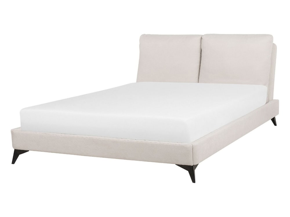 Doppelbett Aus Stoff 140X200, Beige