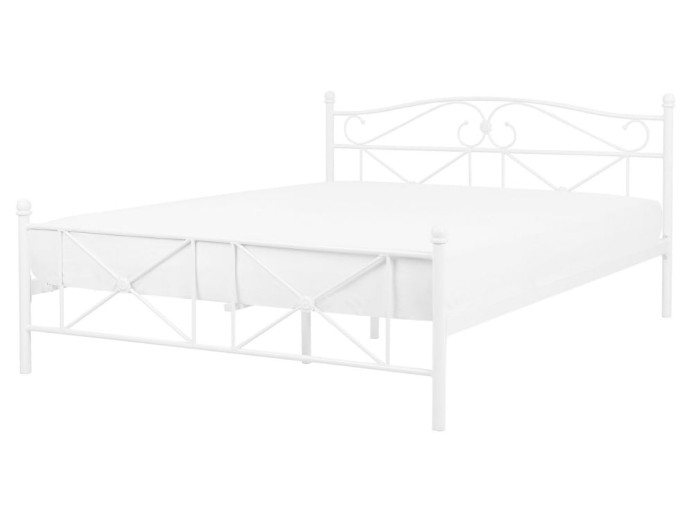 Lit double en métal blanc 160x200