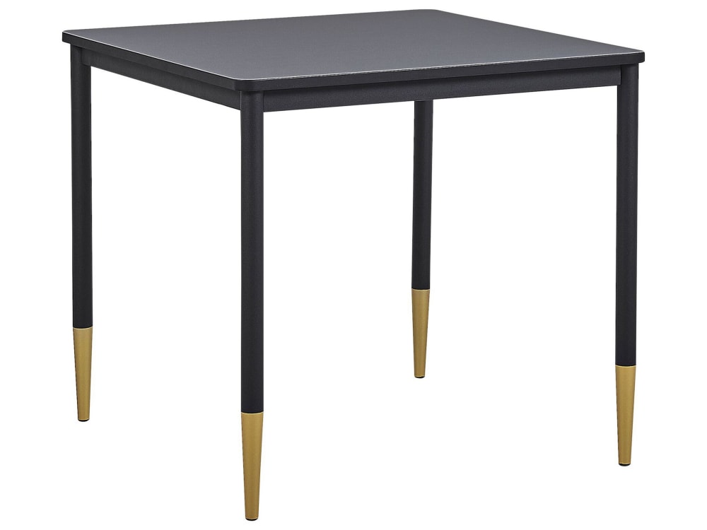 Beliani Esszimmertisch MDF-Platte 4 Personen L80 style modern Schwarz Spanplatte