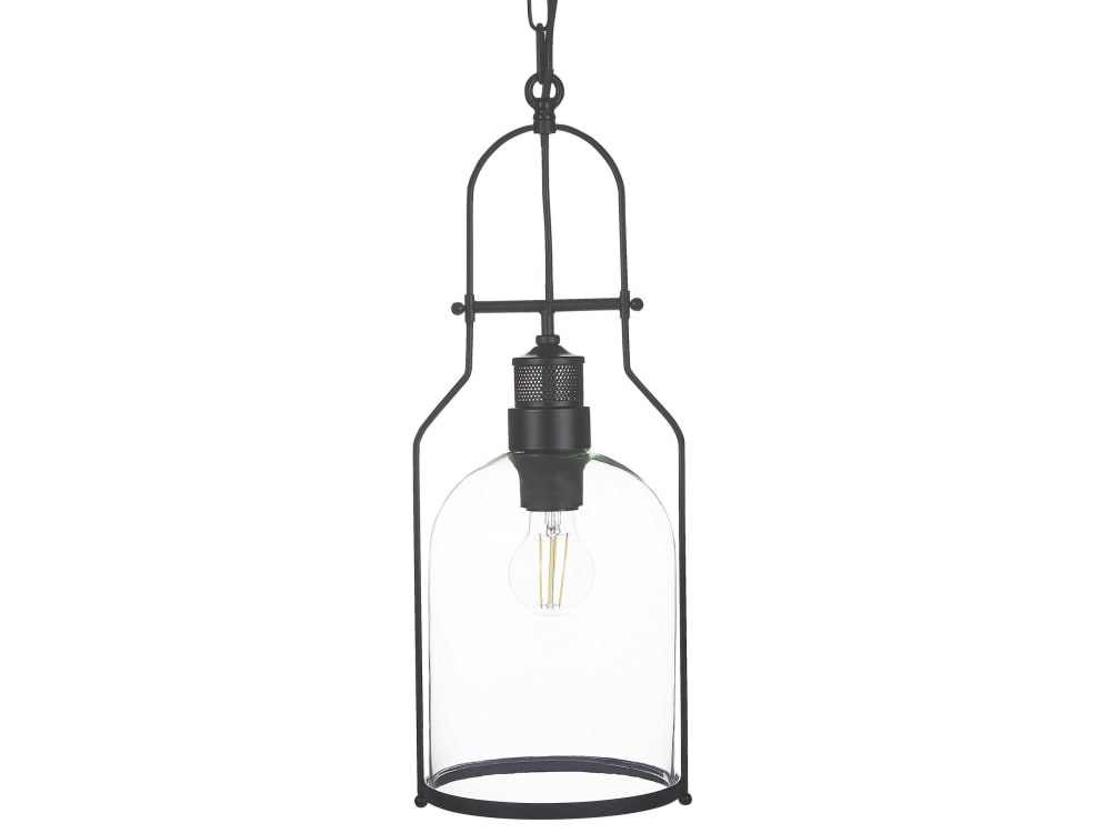 Beliani Pendelleuchten aus Metall 166cm, schwarz style industrial - Metall
