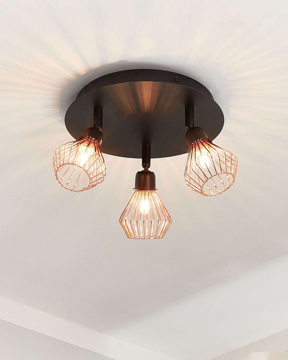 Spot à 3 lumières réglable métal noir — vue 3