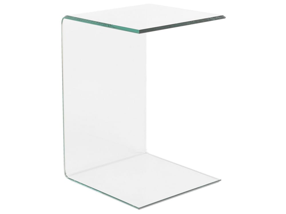 Beliani Beistelltisch aus Sicherheitsglas, transparent style modern - Stoff