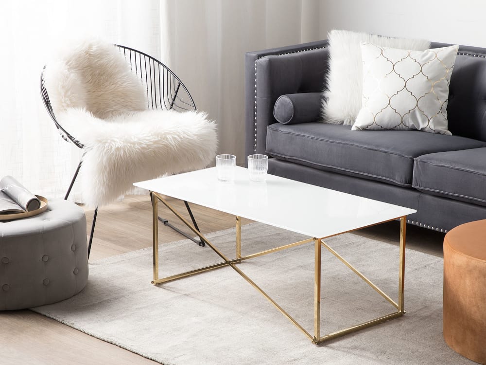 Couchtisch aus Sicherheitsglas, weiß - Maisons Du Monde