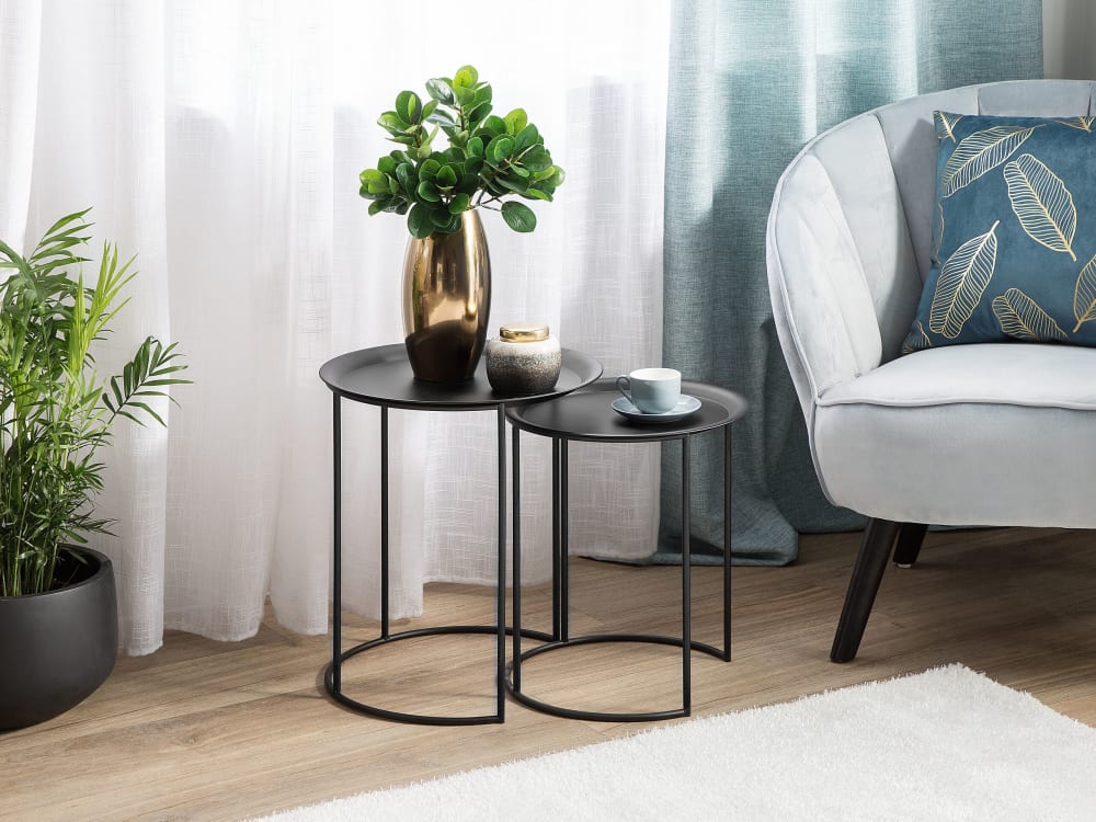 Couchtisch 2er Set aus Eisen, schwarz - Maisons Du Monde