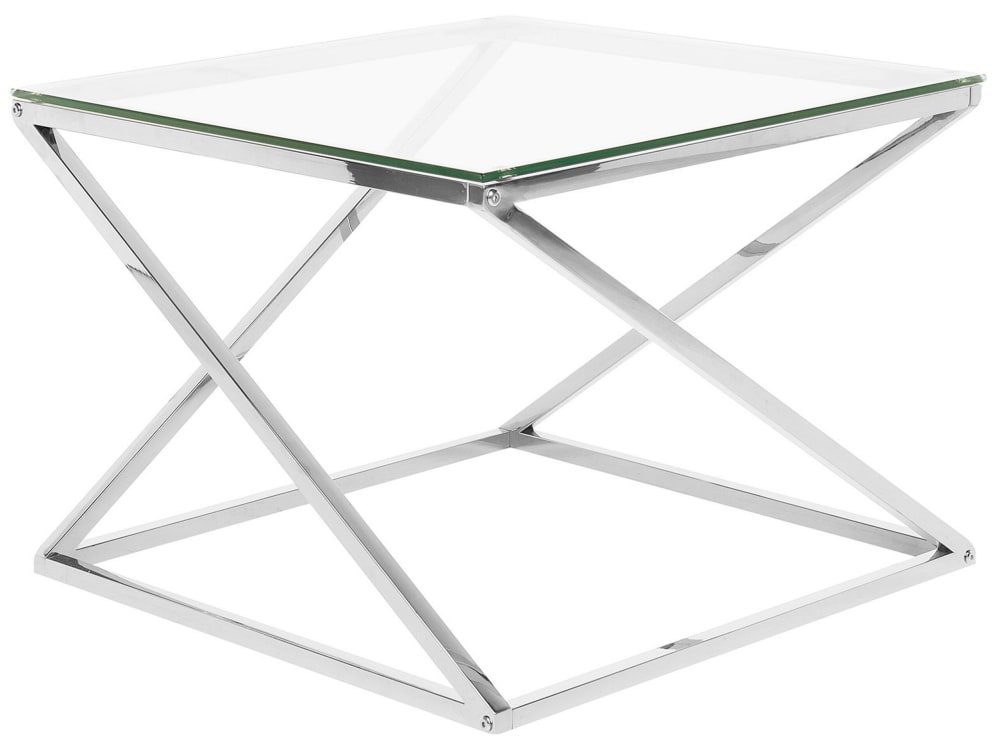 Beliani Couchtisch aus Glas, silber style classic chic - Glas