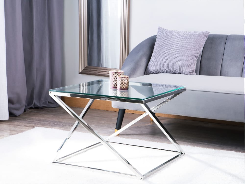 Couchtisch aus Glas, silber - Maisons Du Monde