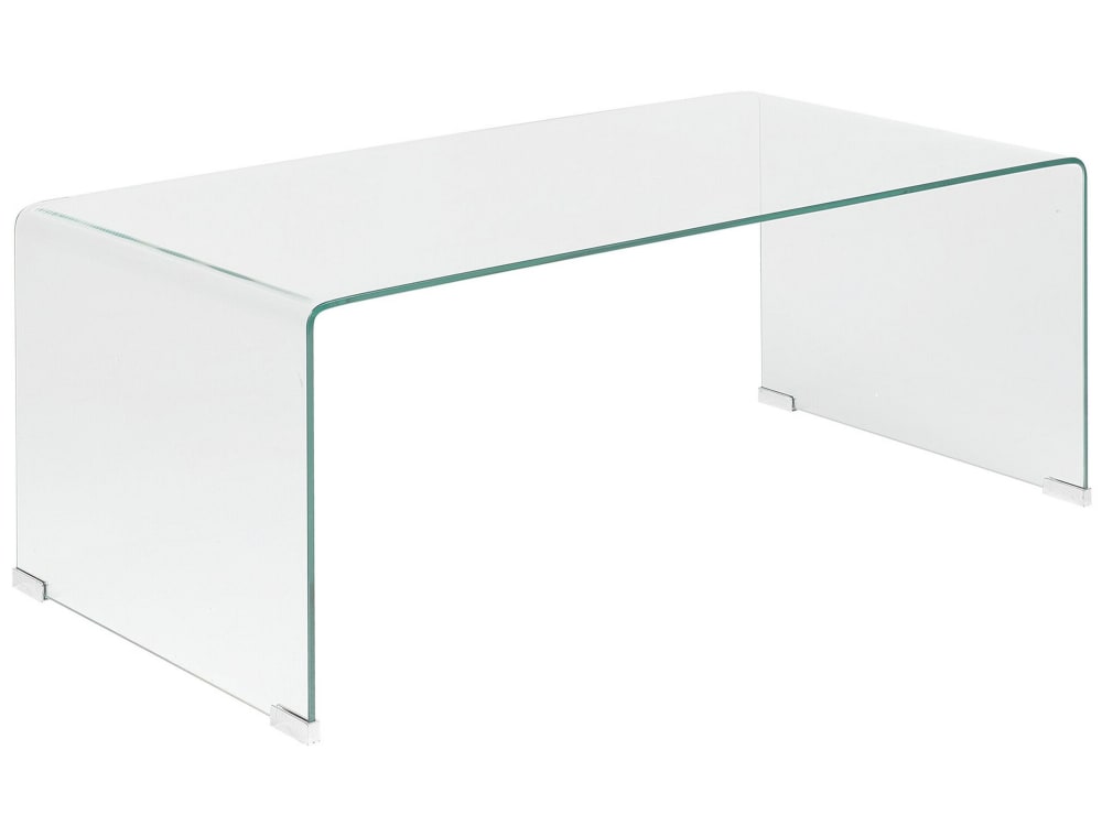 Beliani Couchtisch aus Sicherheitsglas, transparent style modern - Stoff