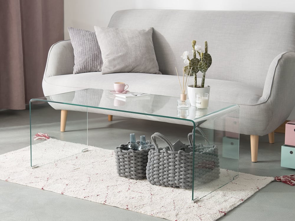 Table basse verre de sécurité transparent