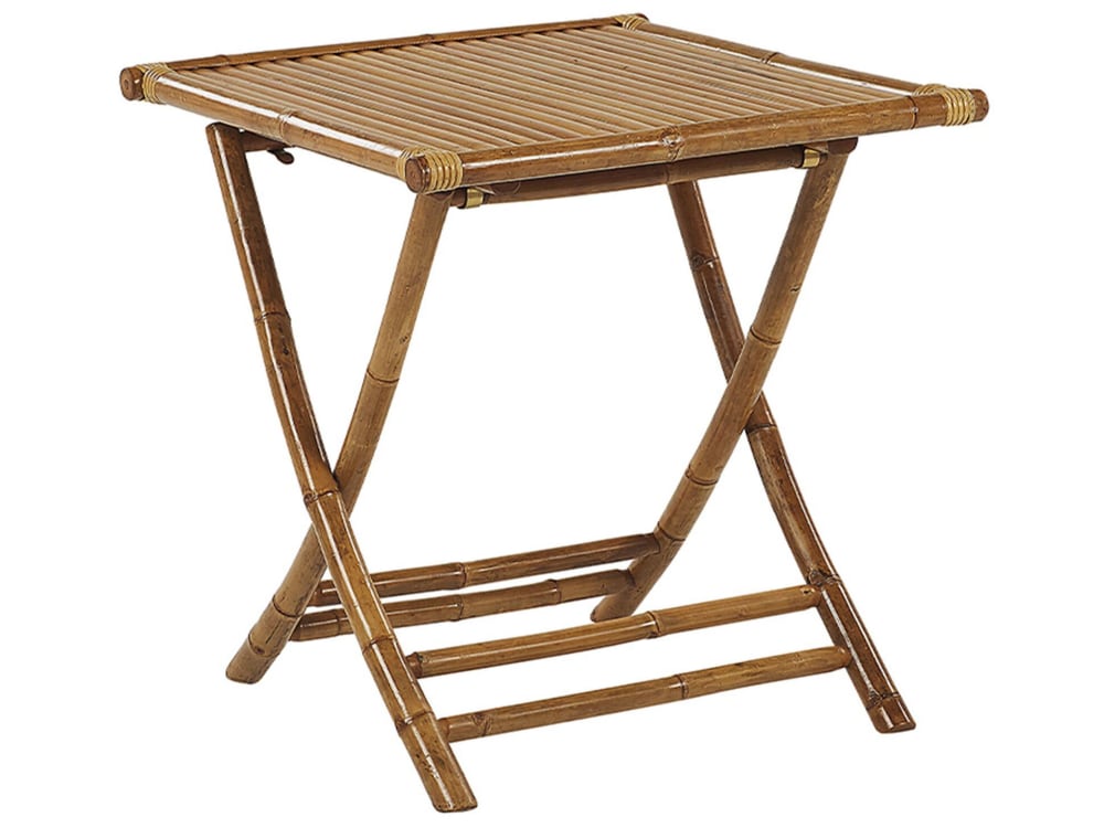 Table bistrot bambou marron pliant