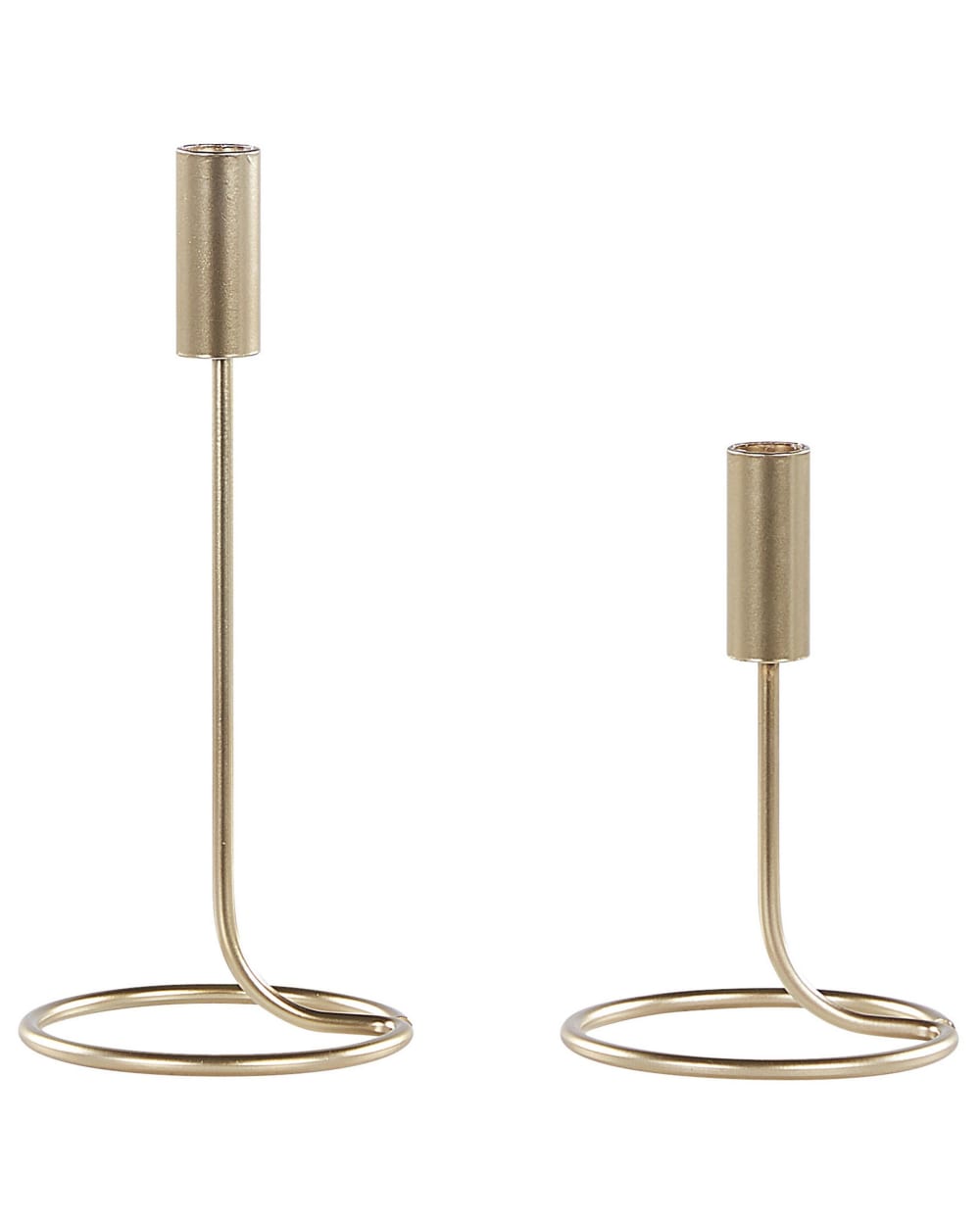 Beliani Kerzenständer 2er Set aus Metall 19 28cm, gold style modern - Metall