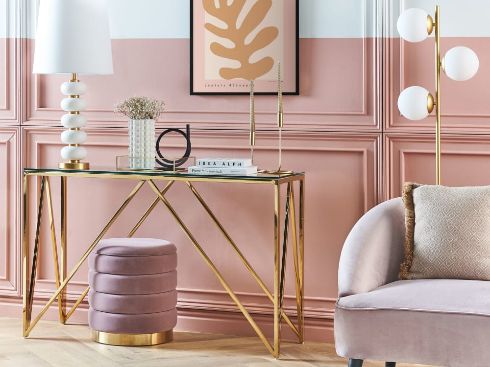 Konsolentisch aus Sicherheitsglas, gold - Maisons Du Monde