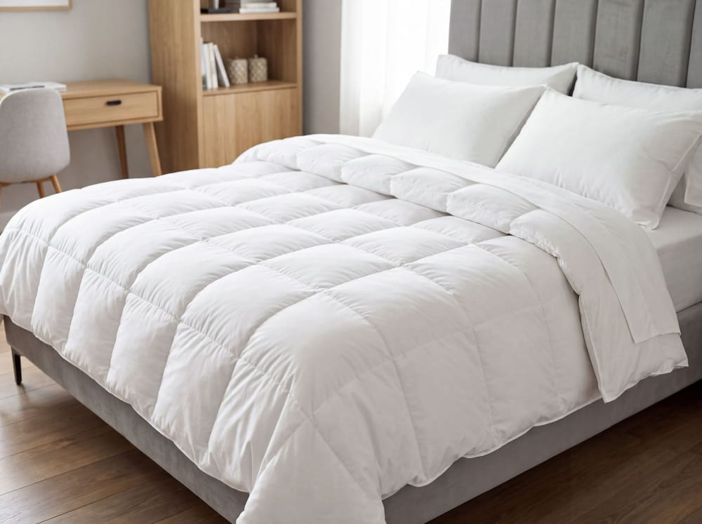 Bettdecke aus Japara Baumwolle 240 x 220cm, weiß - Maisons Du
