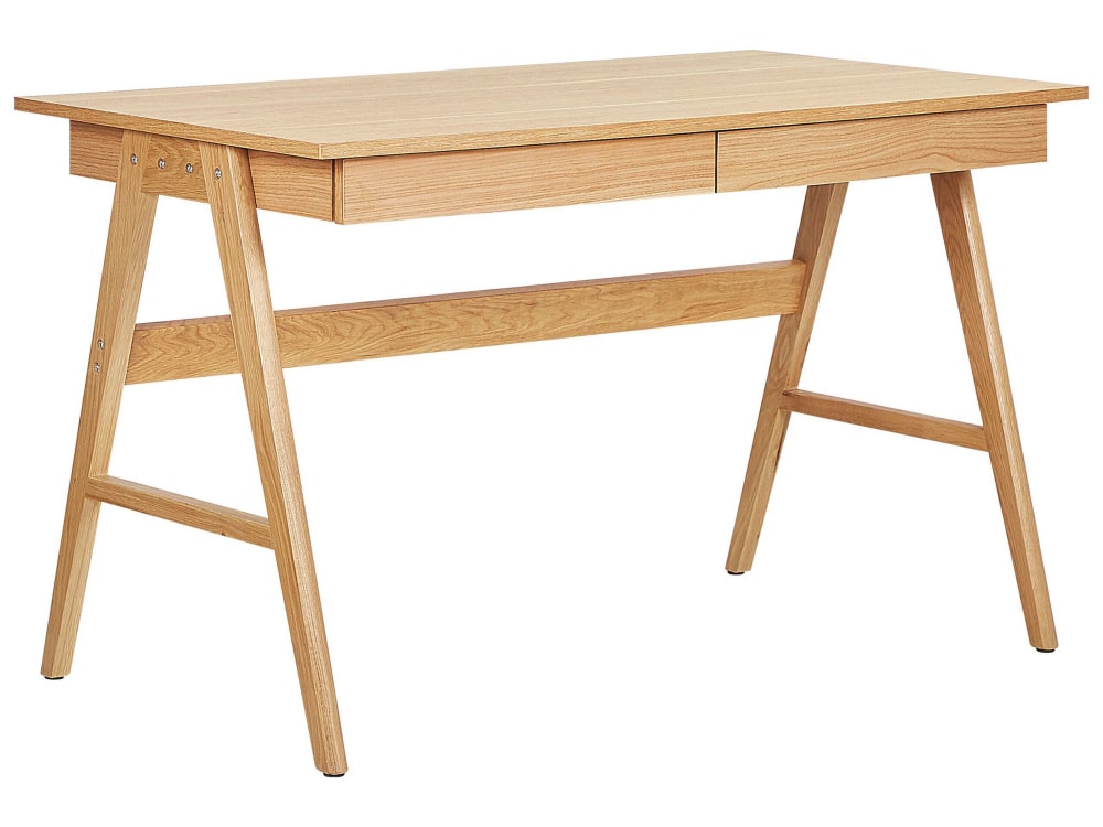 Table de bureau 120 cm 70 cm avec tiroirs marron clair Table de bureau 120 cm 70 cm avec tiroirs marron clair