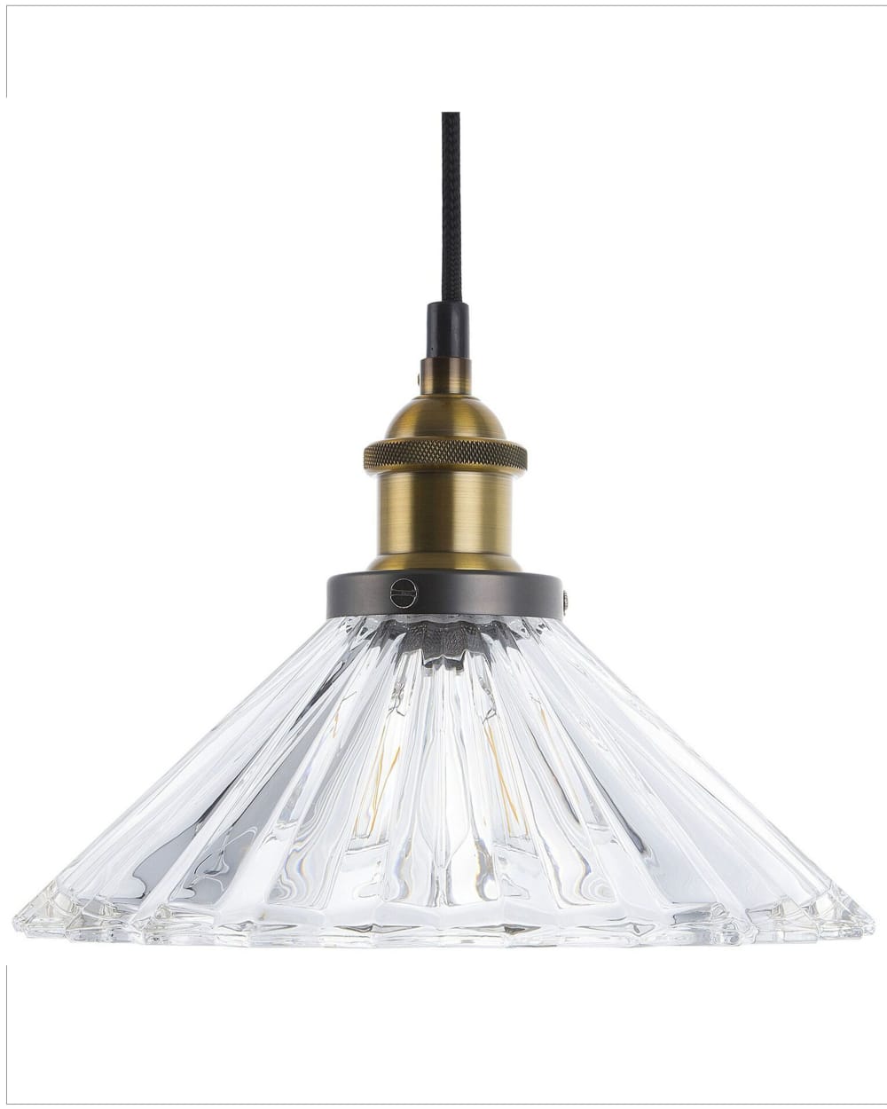 Beliani Pendelleuchten aus Glas 96cm, transparent style vintage - Glas