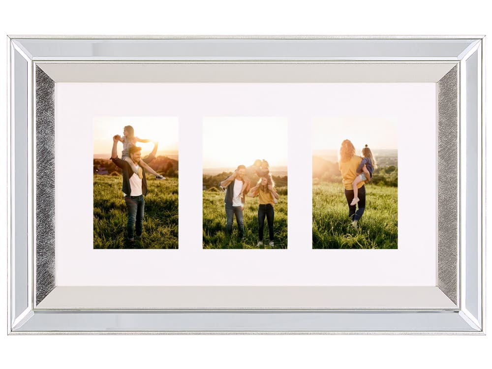 Cadre pour 3 photos argenté
