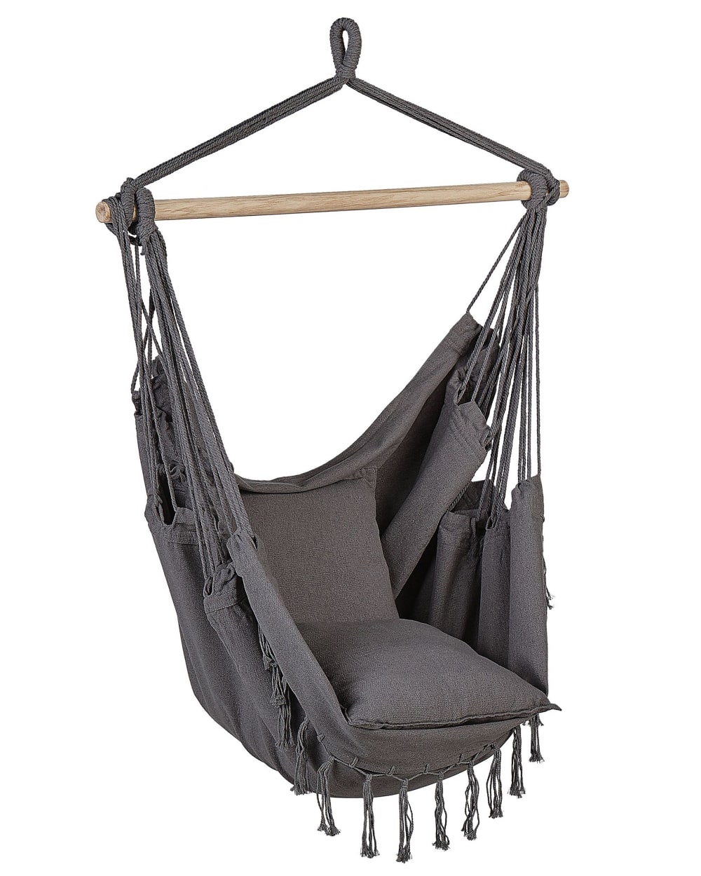 Beliani Hängesessel aus Baumwolle 125cm, grau style landhaus - Baumwolle