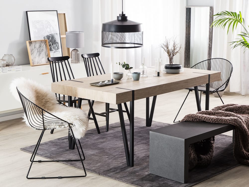 Esszimmertisch 8 Personen aus Mdf-platte, braun - Maisons Du