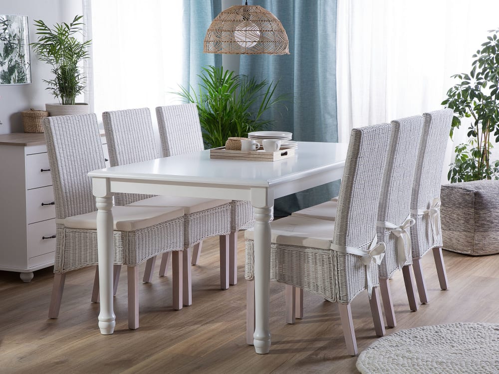 Esszimmertisch 8 Personen aus Mdf-platte, weiß - Maisons Du Monde