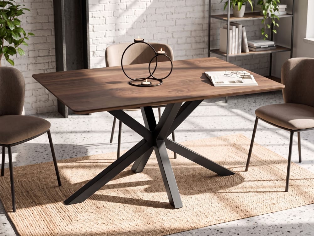 Esszimmertisch 4 Personen aus Mdf-platte, braun - Maisons Du
