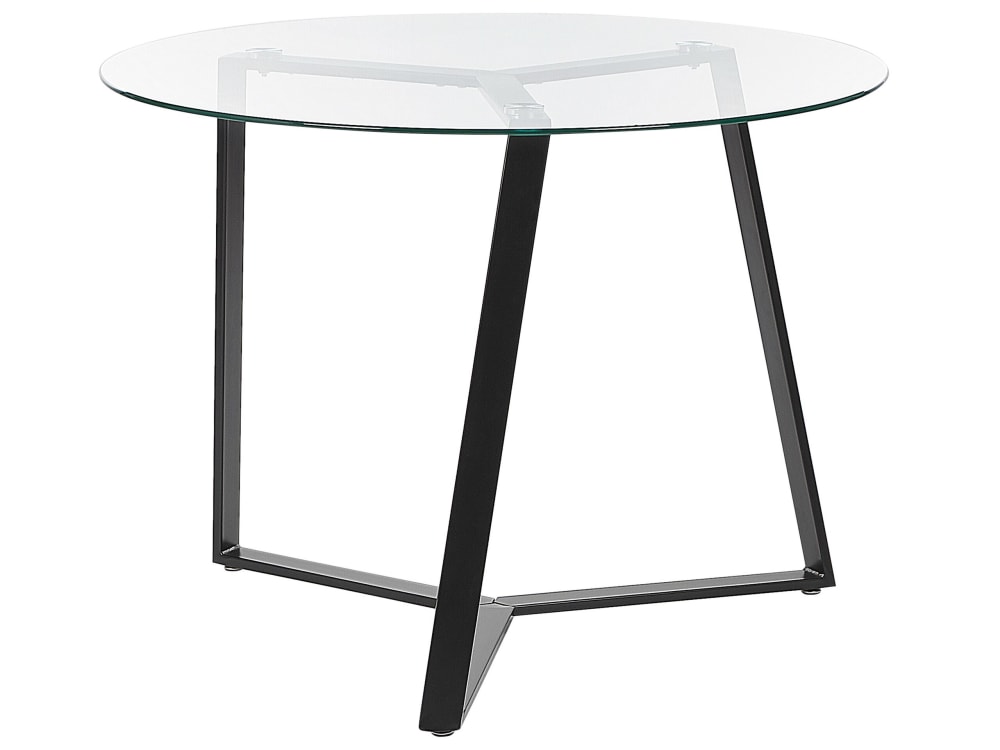 Beliani Esszimmertisch 4 Personen aus Sicherheitsglas, schwarz style modern - Stoff