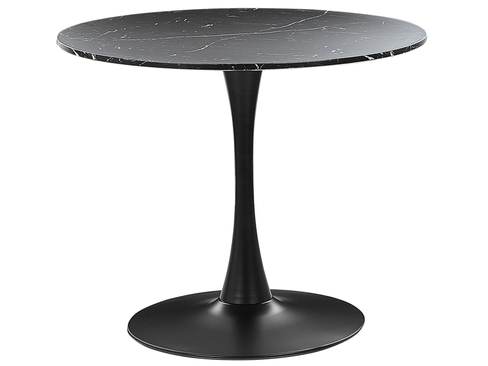 Beliani Esszimmertisch MDF-Platte 4 Personen L90 style modern Schwarz Spanplatte