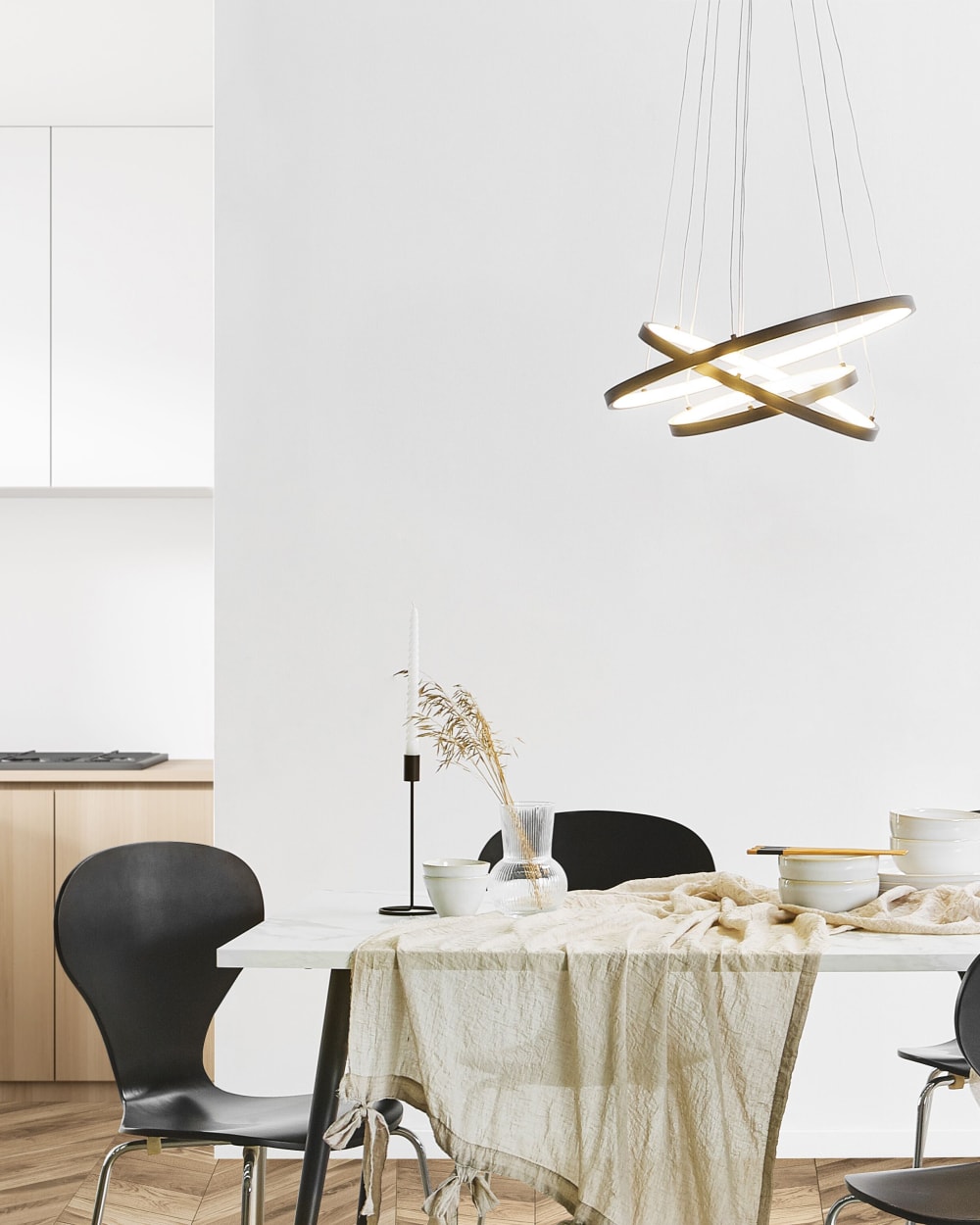Lampe led suspendue métal noir — vue 3