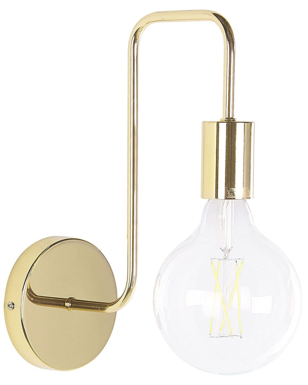 Beliani Wandleuchten aus Metall 32cm, gold style industrial - Stoff