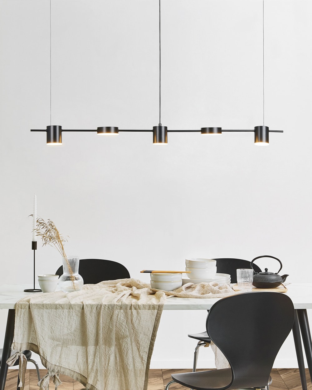 Lampe led suspendue métal noir — vue 3