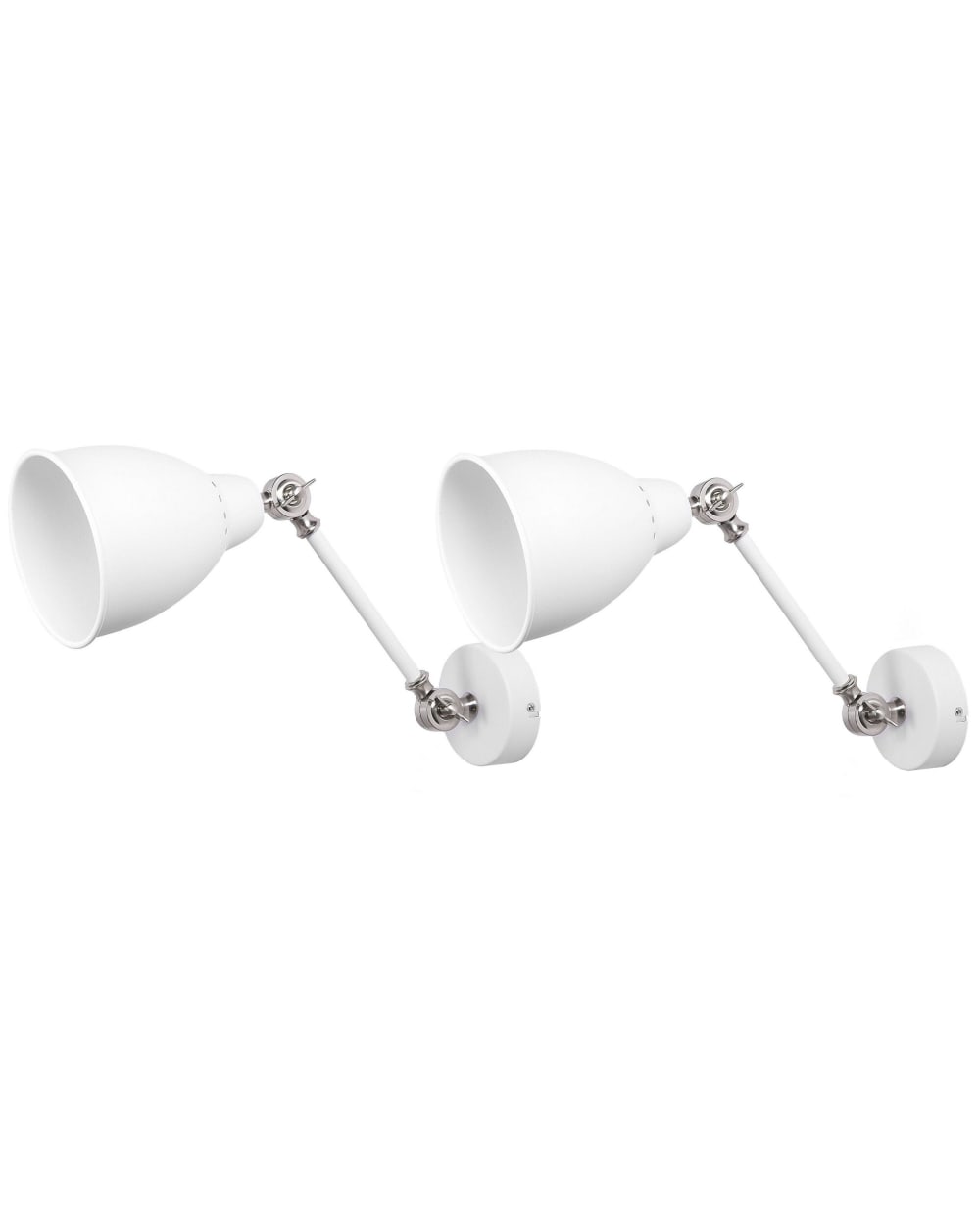 Lot de 2 lampes murales réglable métal blanc