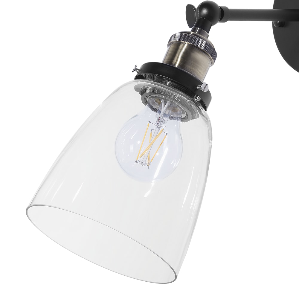 Lot de 2 lampes murales réglable métal transparent noir — vue 4