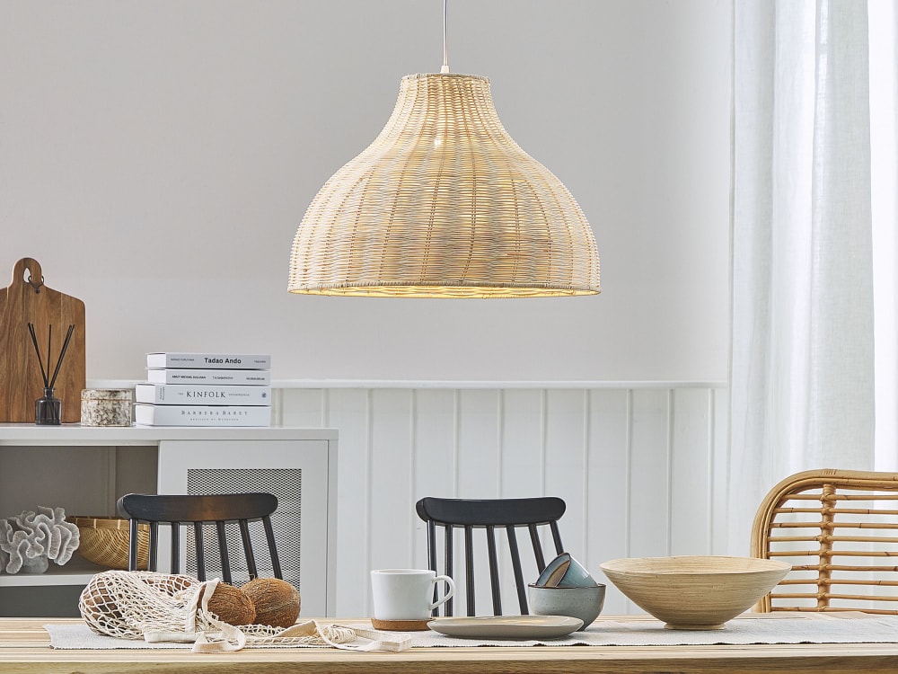 Pendelleuchten aus Rattan 117cm, naturfarben - Maisons Du Monde