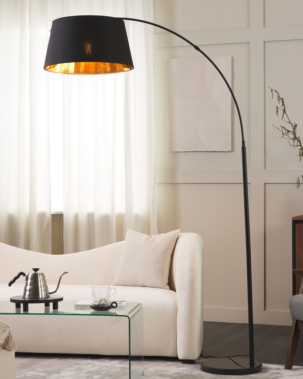 Lampadaire métal noir — vue 3