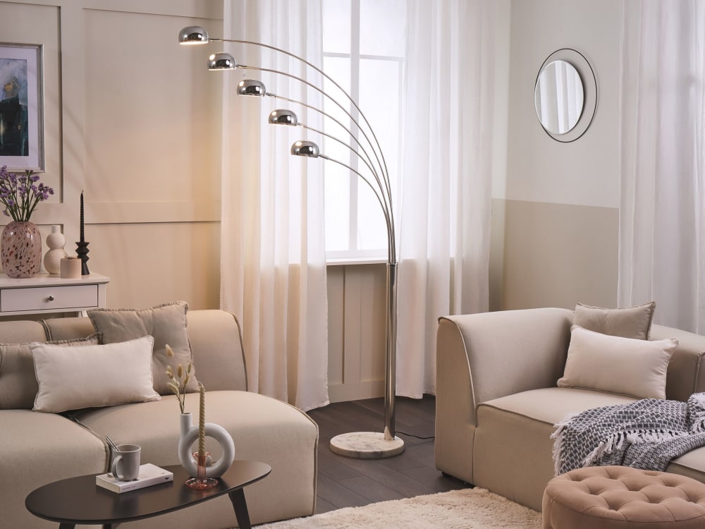 Lampadaire réglable métal argenté — vue 3