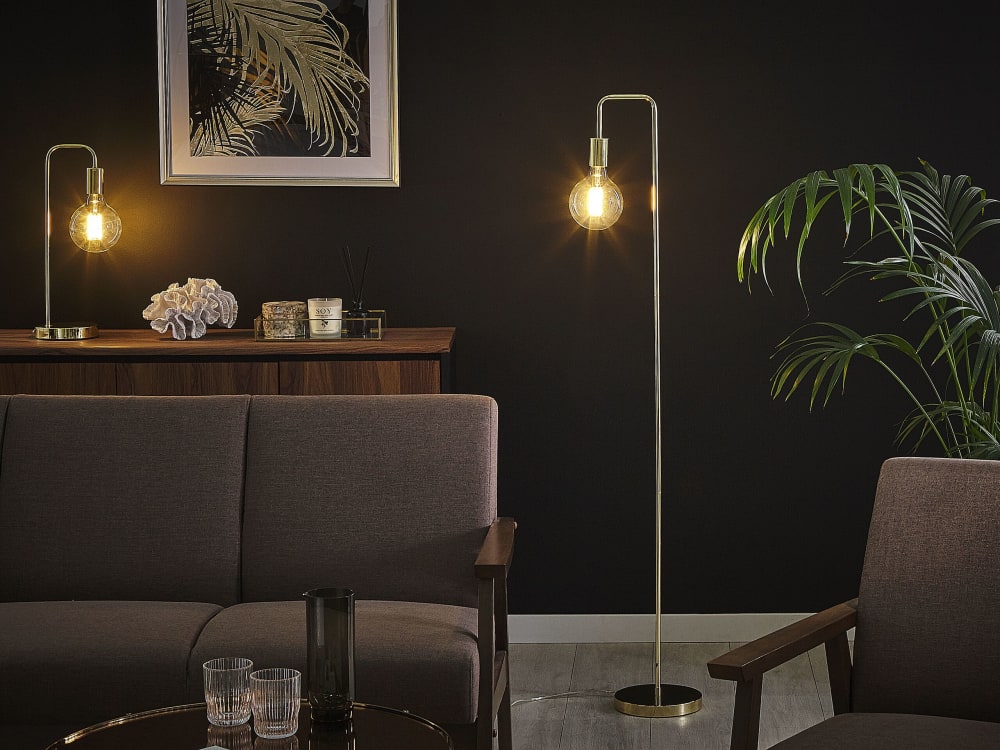 Lampadaire métal doré — vue 3