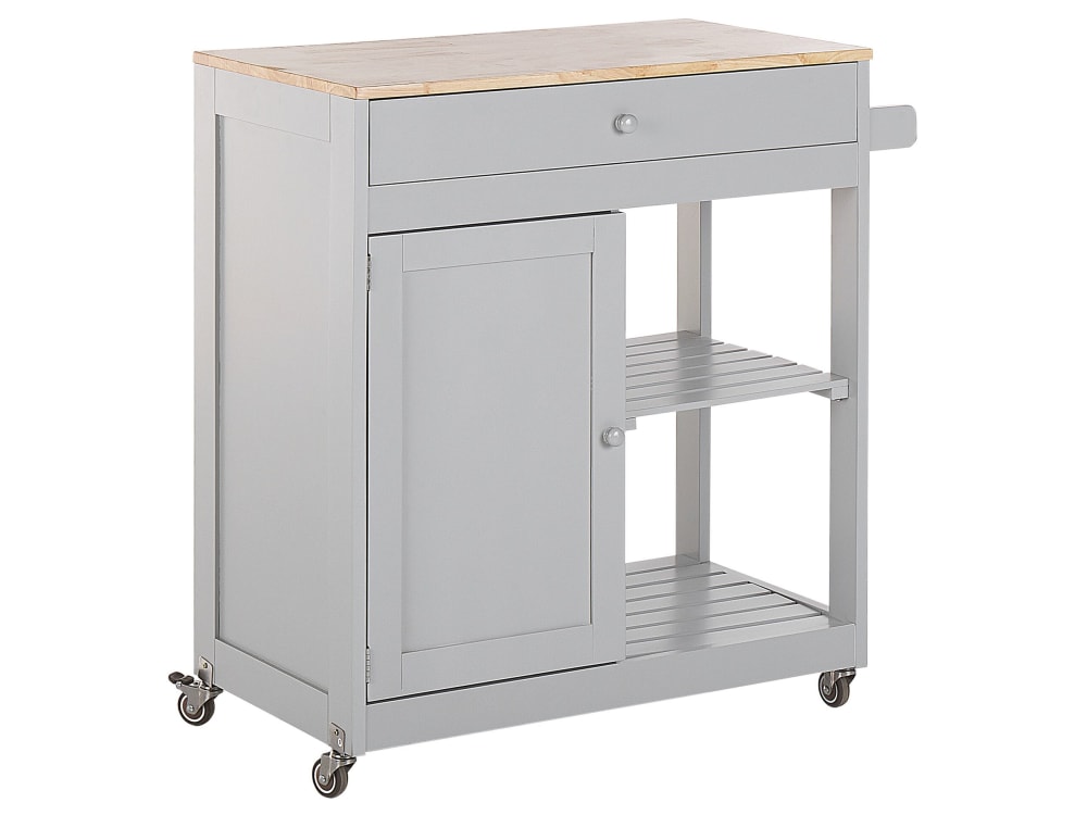 Beliani Servierwagen aus Mdf-platte 87cm, grau style classic chic - Spanplatte