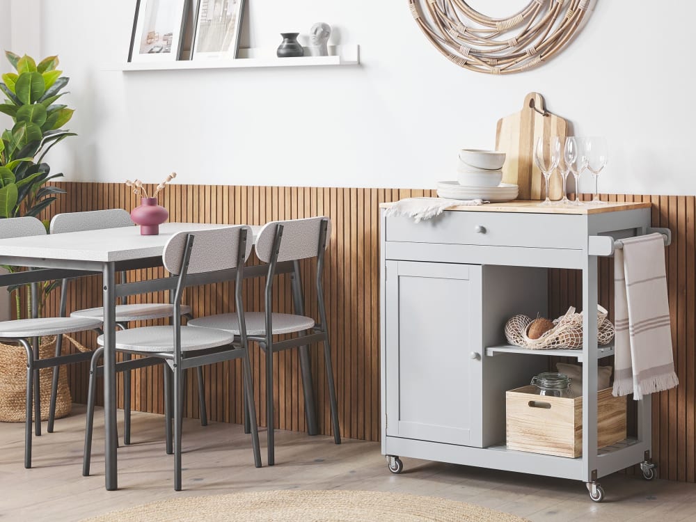 Servierwagen aus Mdf-platte 87cm, grau - Maisons Du Monde
