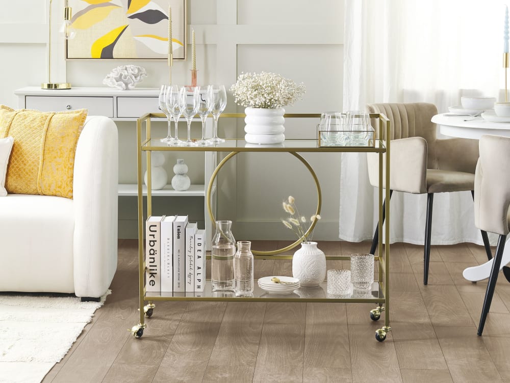 Servierwagen aus Eisen 81cm, gold - Maisons Du Monde