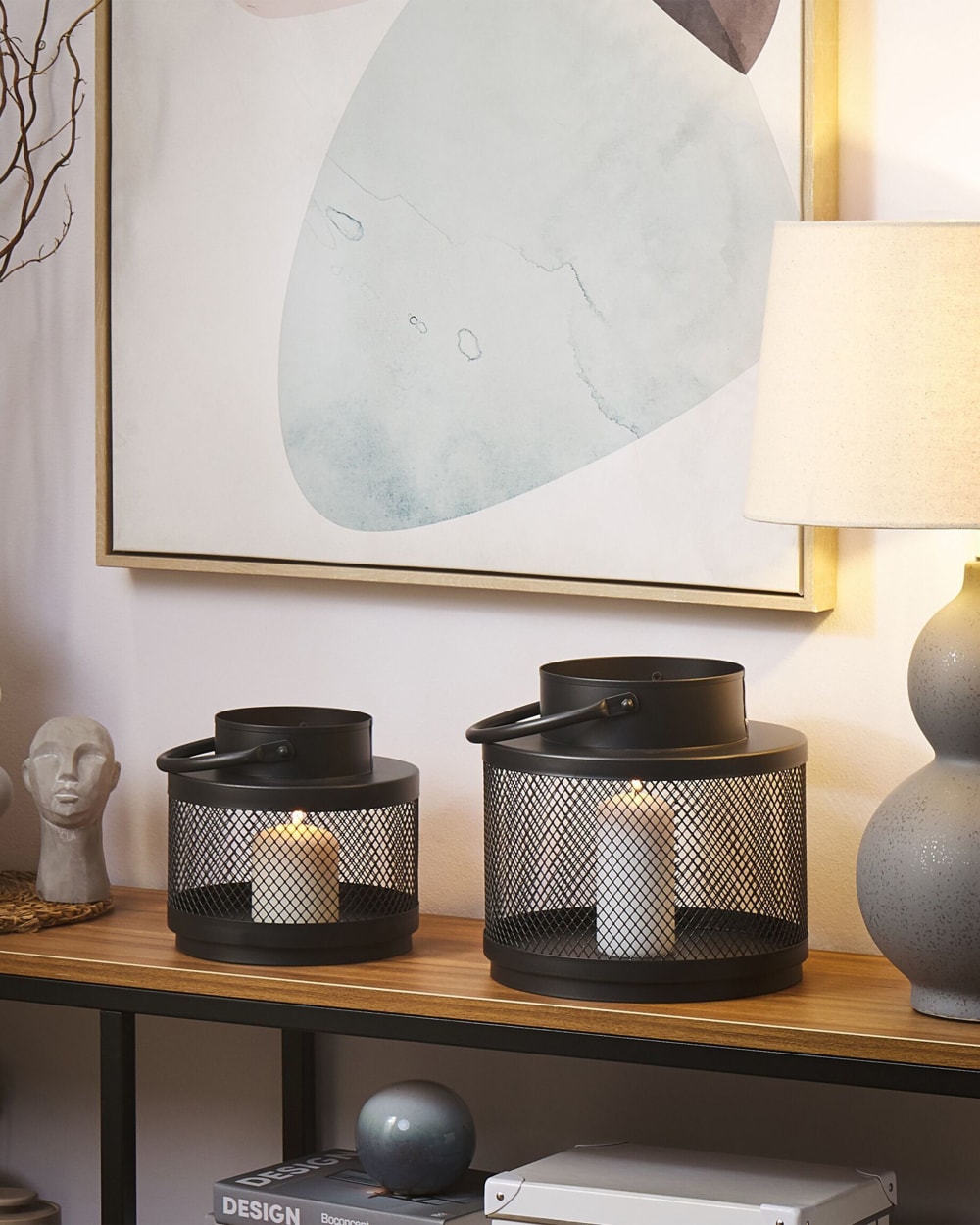 Laterne aus Metall 24 cm, schwarz - Maisons Du Monde