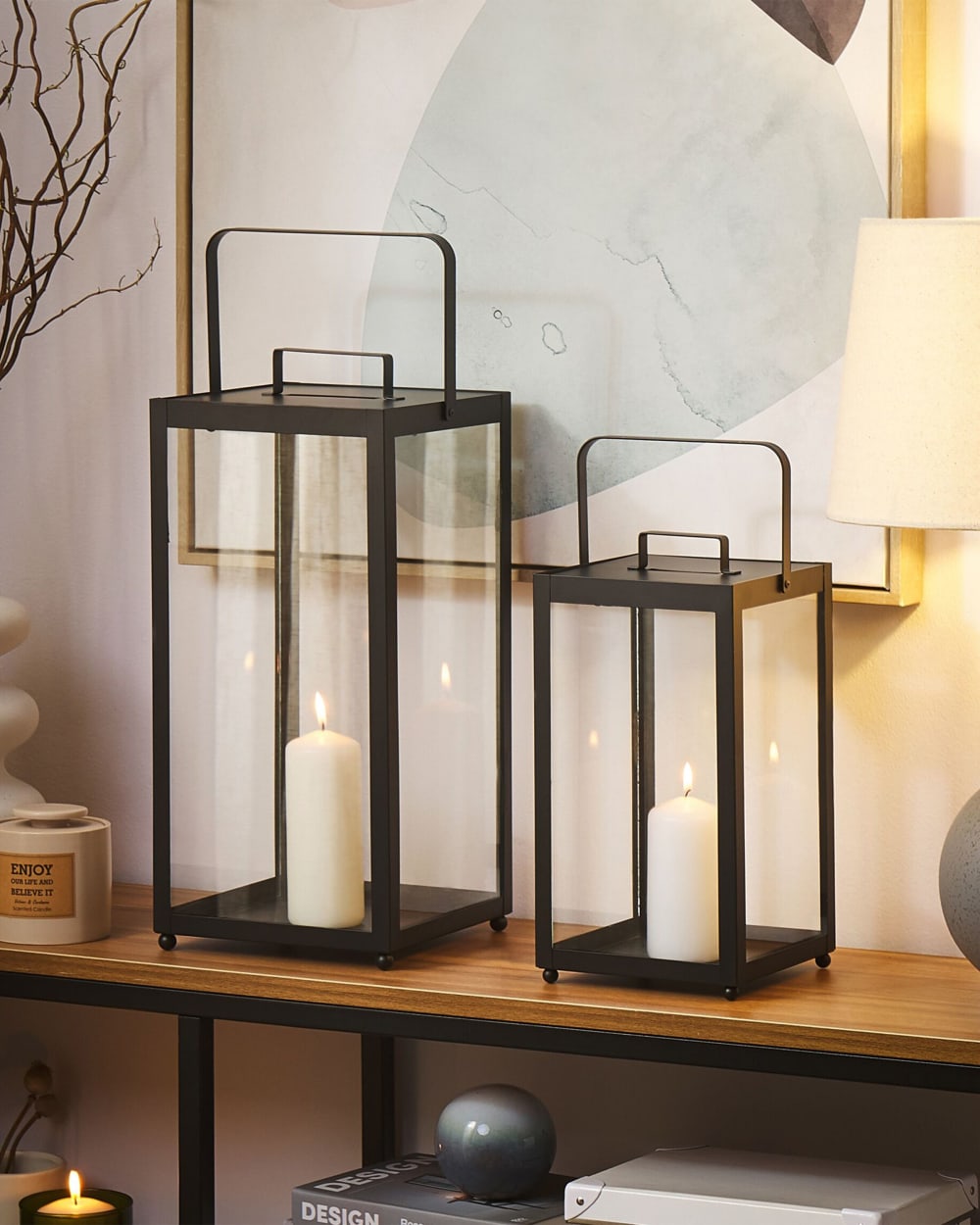 Laterne aus Metall 53 cm, schwarz - Maisons Du Monde