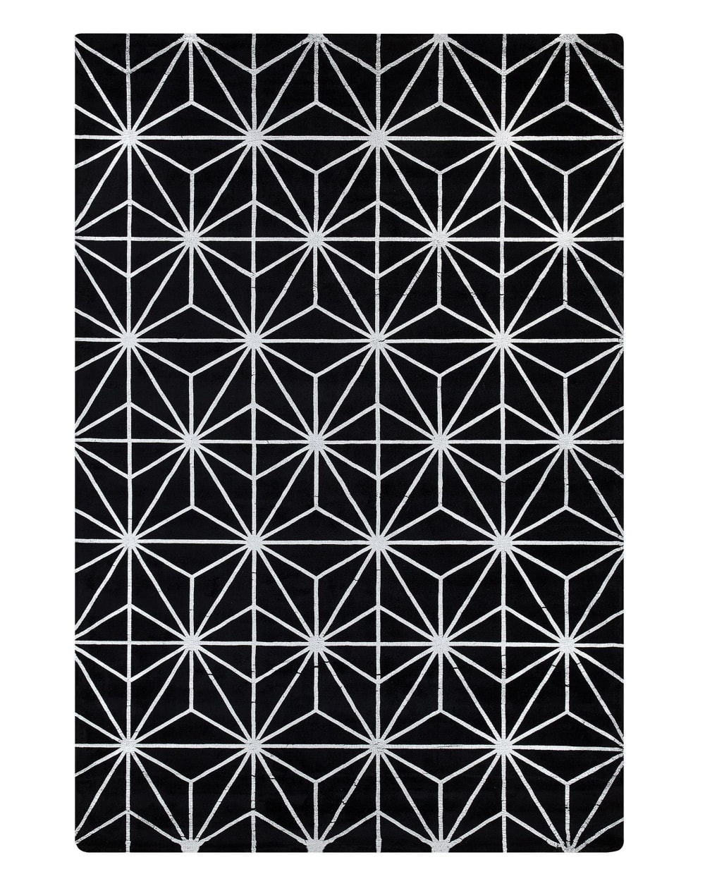 Beliani Kurzflor Teppich aus Stoff 200 x 140cm, schwarz style modern - Viskose