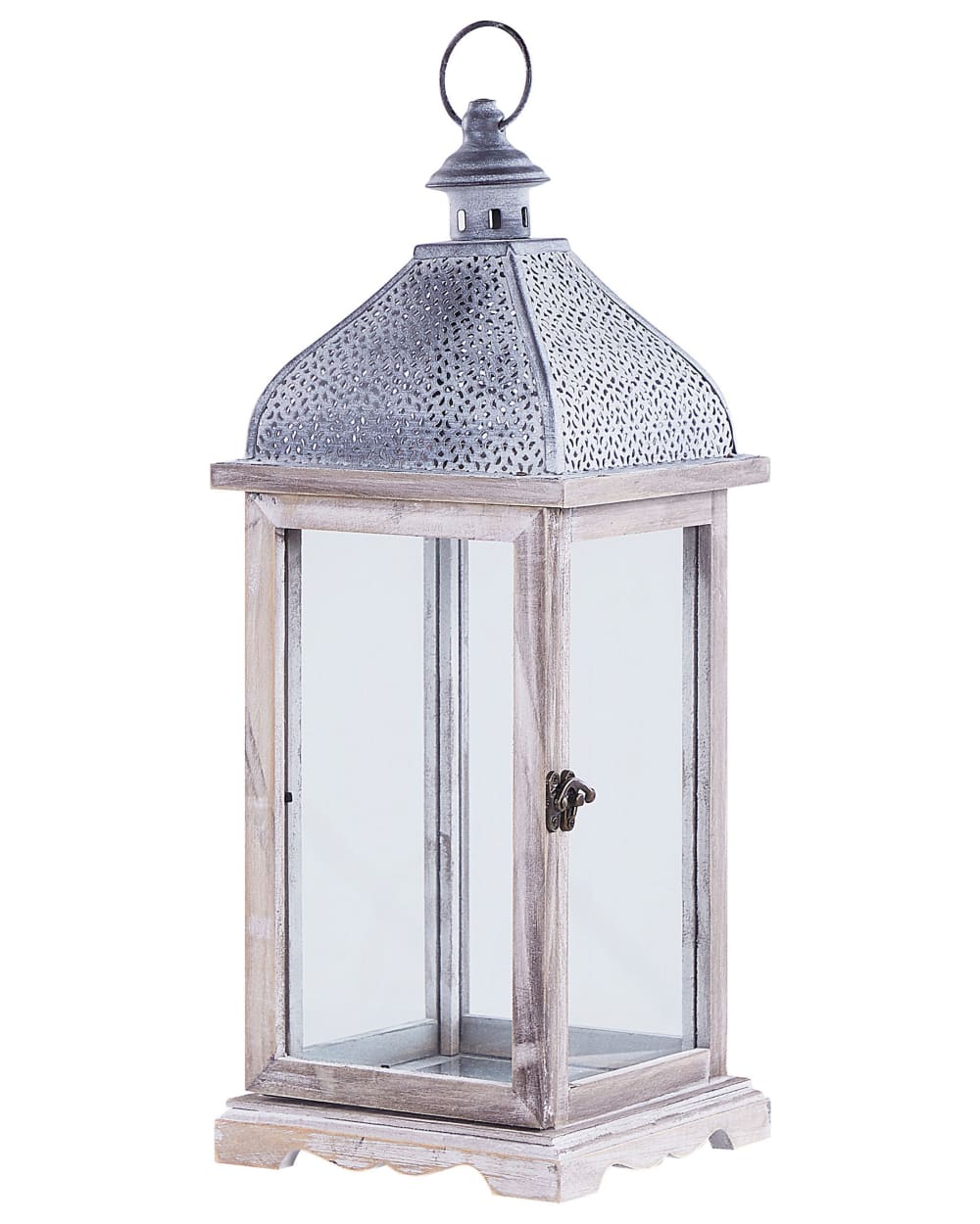Beliani Laterne aus Metall 47 cm, weiß style classic chic - Metall