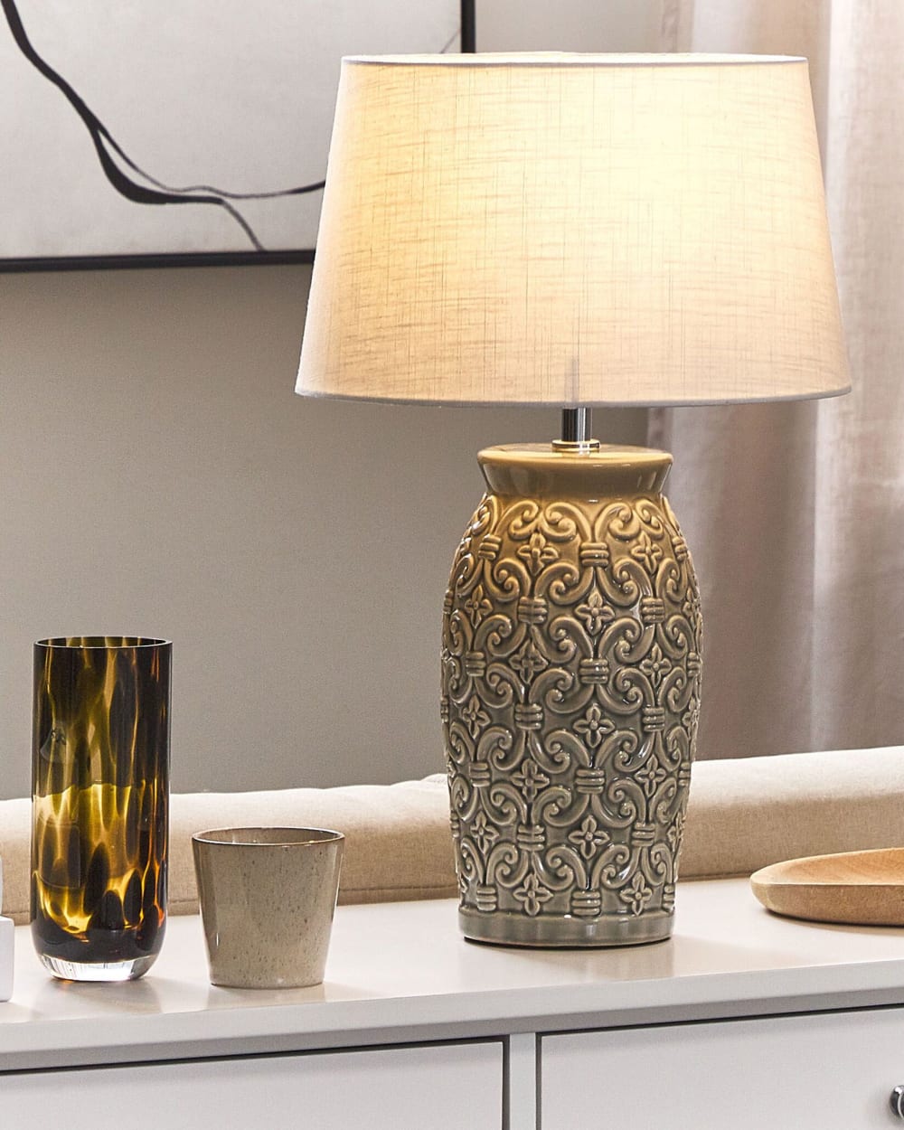 Lampe à poser céramique gris — vue 3