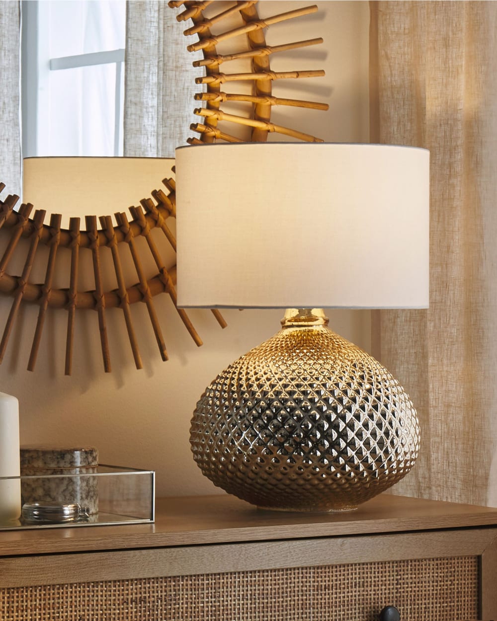 Lampe à poser verre doré — vue 3