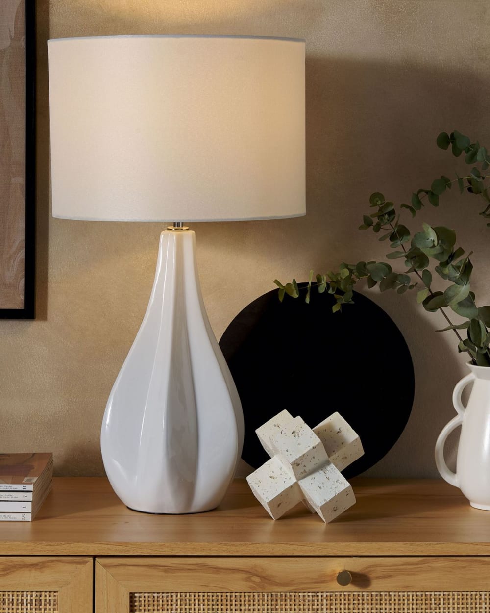 Lampe à poser porcelaine blanc cassé — vue 3