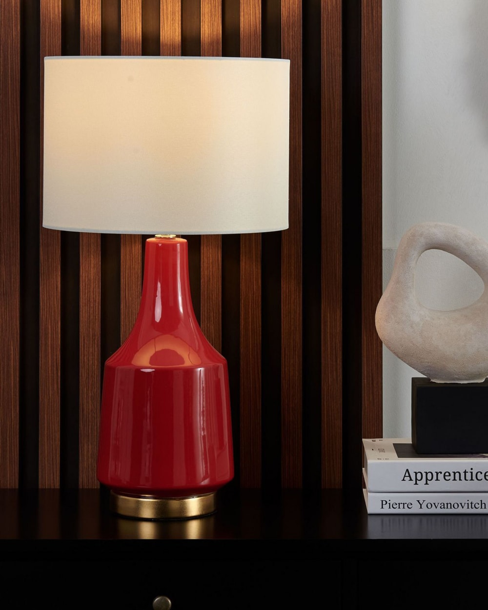 Lampe à poser céramique rouge — vue 3