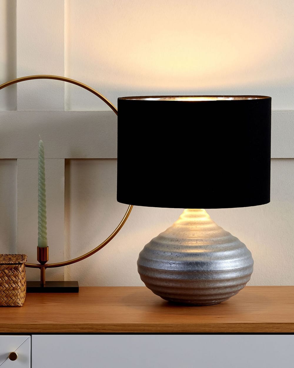 Lampe à poser céramique argenté — vue 3