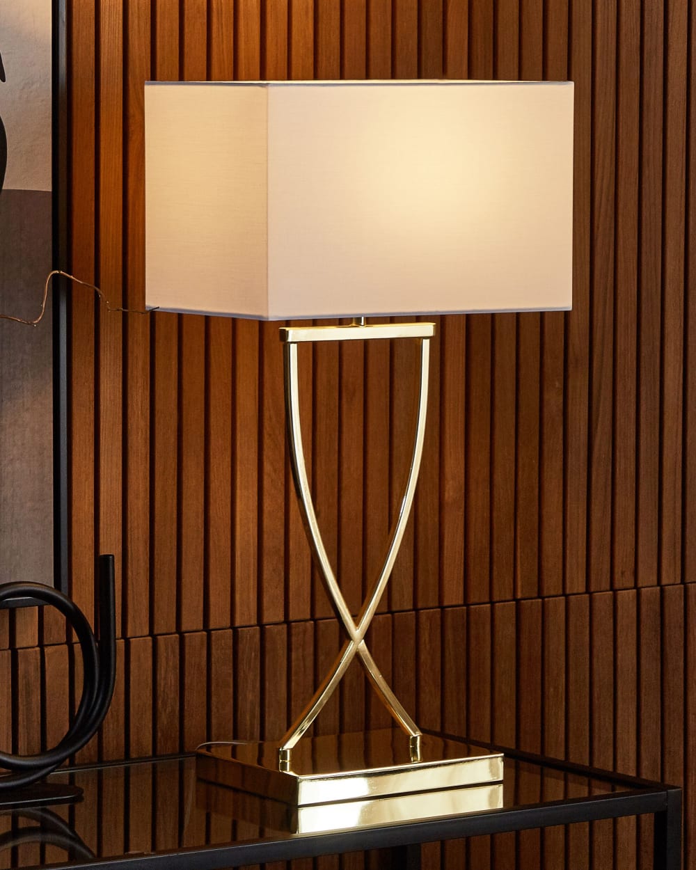 Lampe à poser métal blancdoré — vue 3
