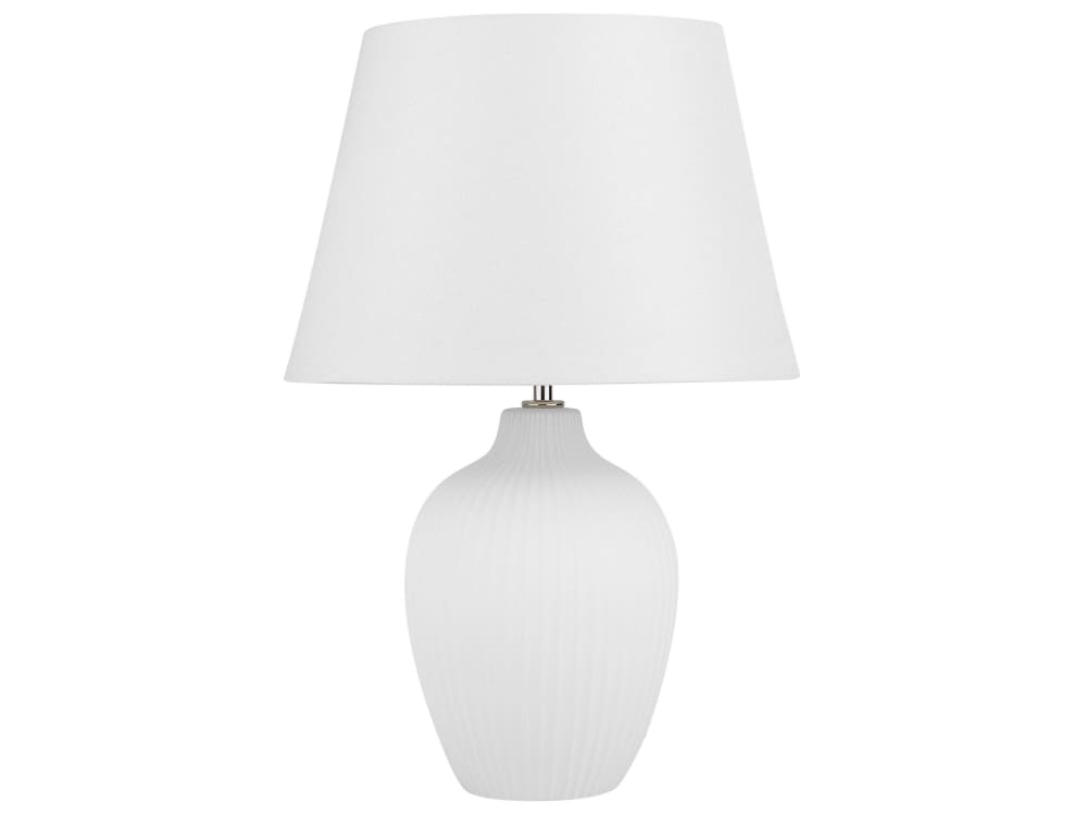 Tischleuchte Aus Stoff 52Cm, Weiß