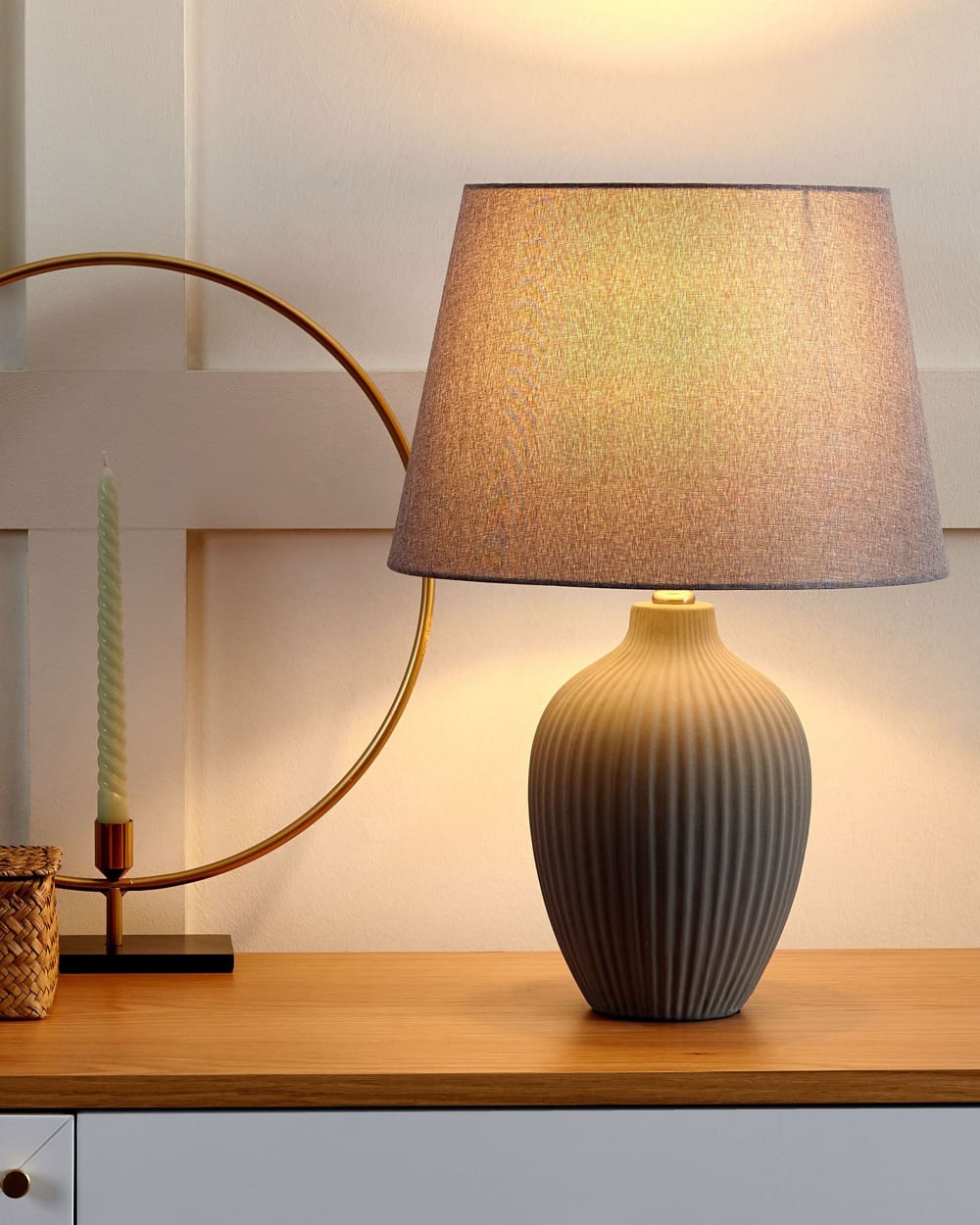 Lampe à poser céramique gris — vue 3